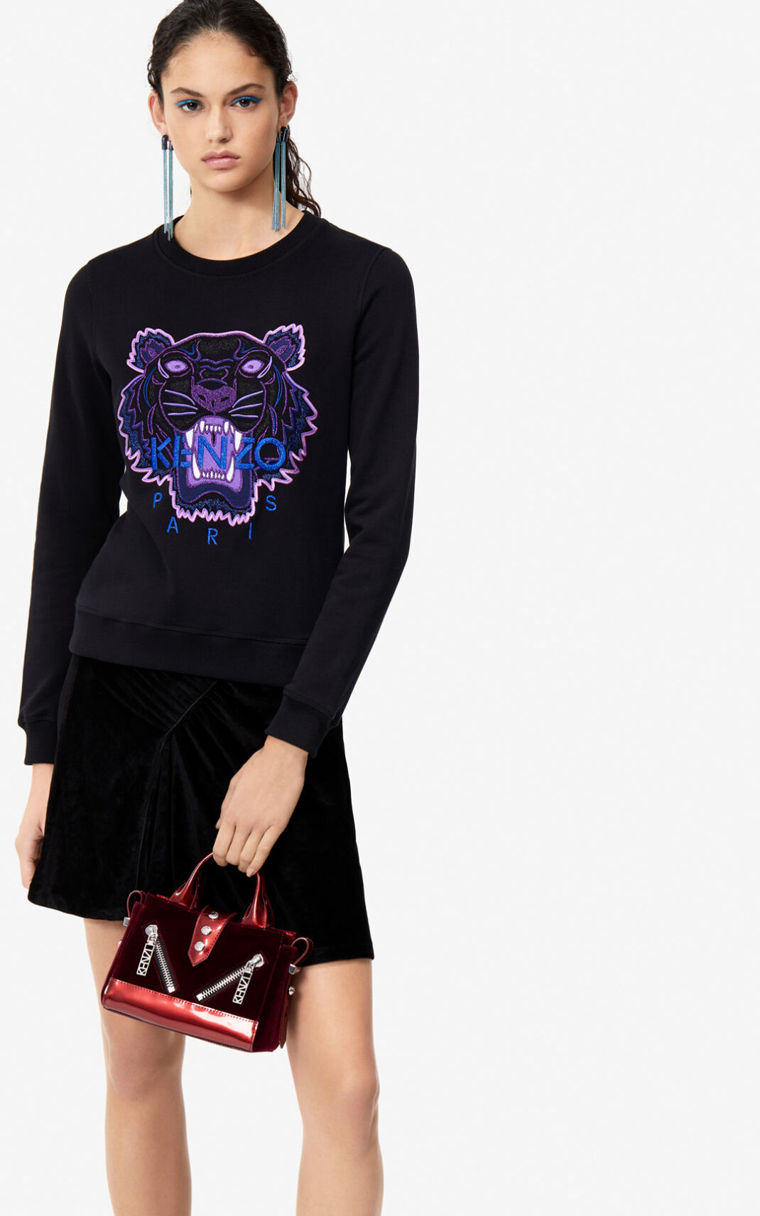 Sweat Kenzo Femme Tiger Noir KUXOA-5874